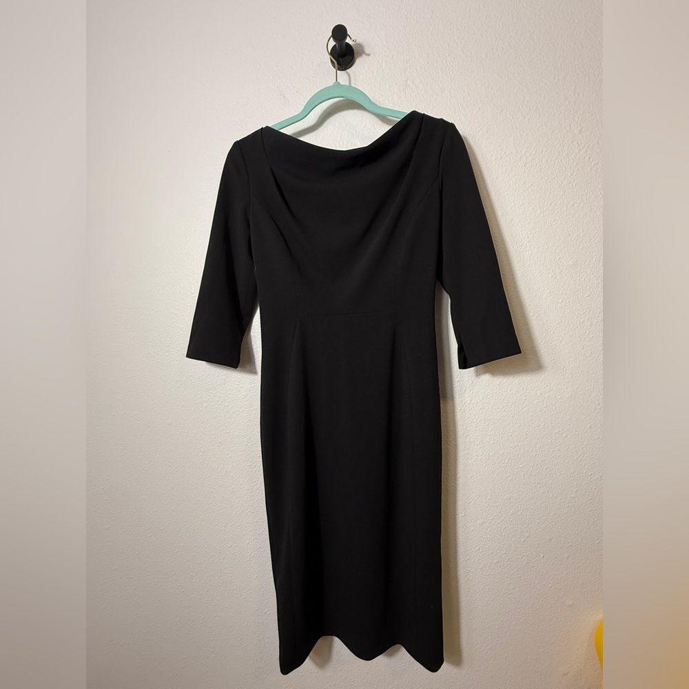 Calvin Klein Elegant Black Long Sleeve Dress